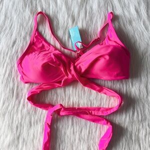 NWT Pink Wrap Bikini Top Size Medium